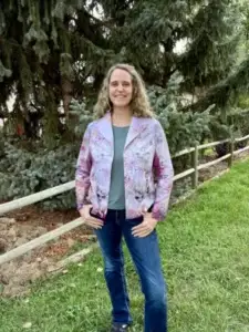 blouse sewing workshop Longmont January 2026 – handmade floral jacket